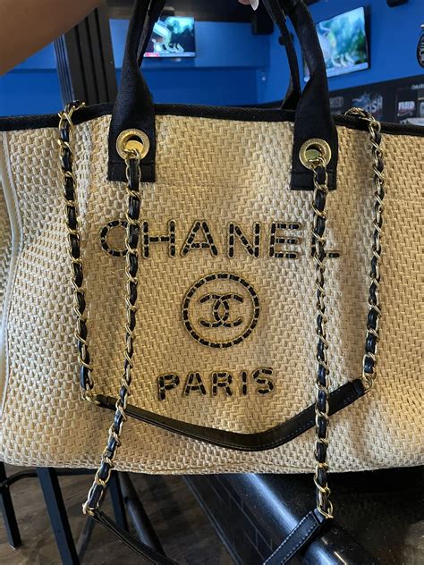 chanel straw bag|Chanel straw tote bag.